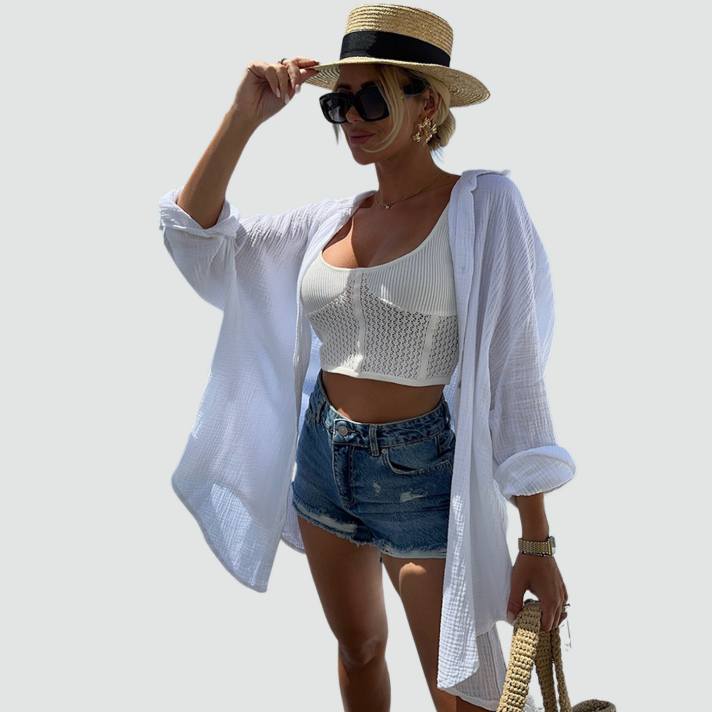 Camicia Oversize con Occhio Magnetico
