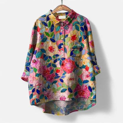 Dog-Print Comfort Blouse