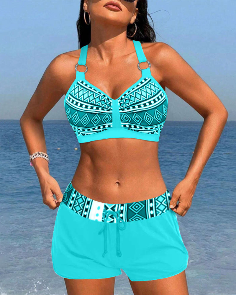 Bikini a Vita Alta Geometrico