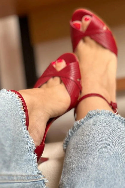 Sandali Tacco-Sottile Eleganza Rossa