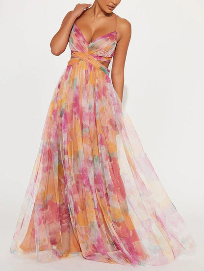 Abito Maxi Floreale Elegante