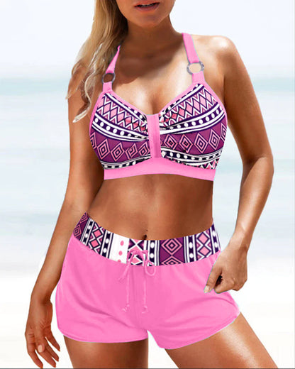 Bikini a Vita Alta Geometrico