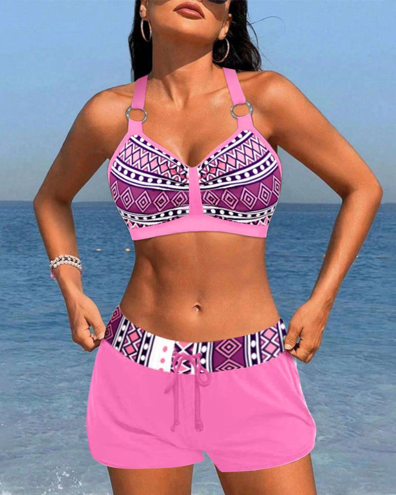 Bikini a Vita Alta Geometrico