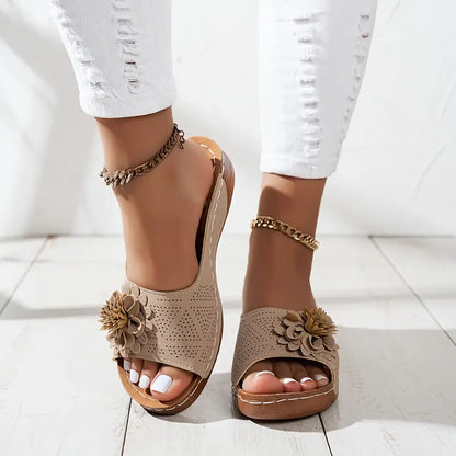 Elegant Floral & Support Sandals