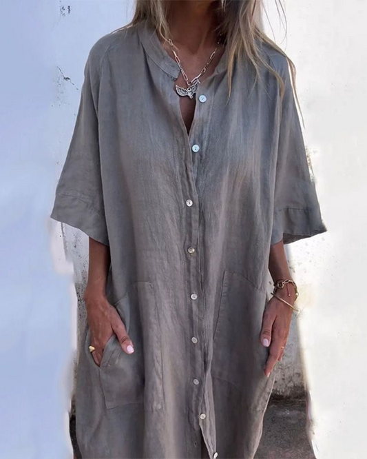 Ibiza-Style Breezy Shirt Dress