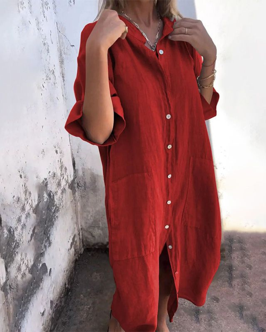 Ibiza-Style Breezy Shirt Dress