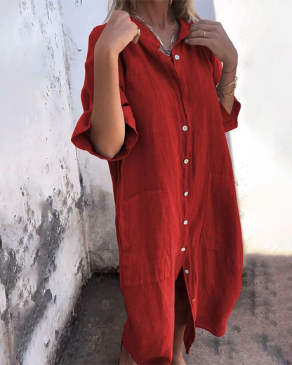 Ibiza-Style Breezy Shirt Dress