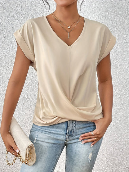 Eleganza-Knot V-Neck Top