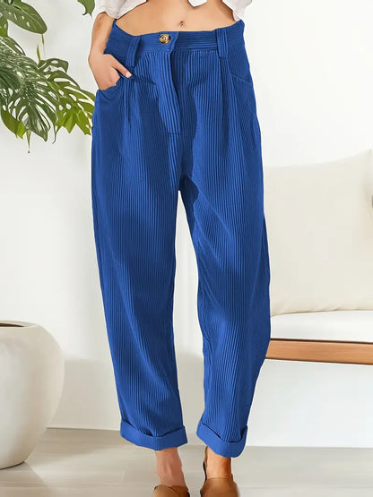 Pantaloni A Coste Caldo-Leggero