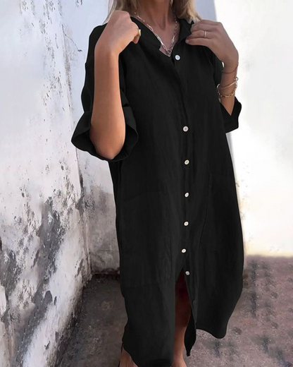 Ibiza-Style Breezy Shirt Dress