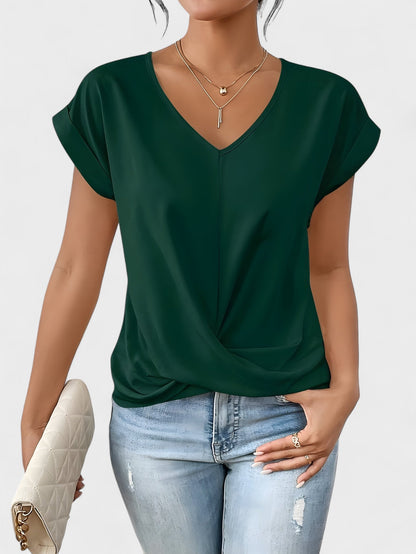 Top chic con scollo a V incrociato