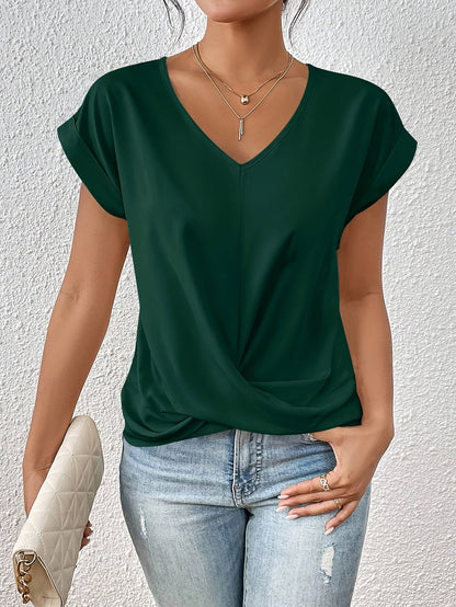 Eleganza-Knot V-Neck Top