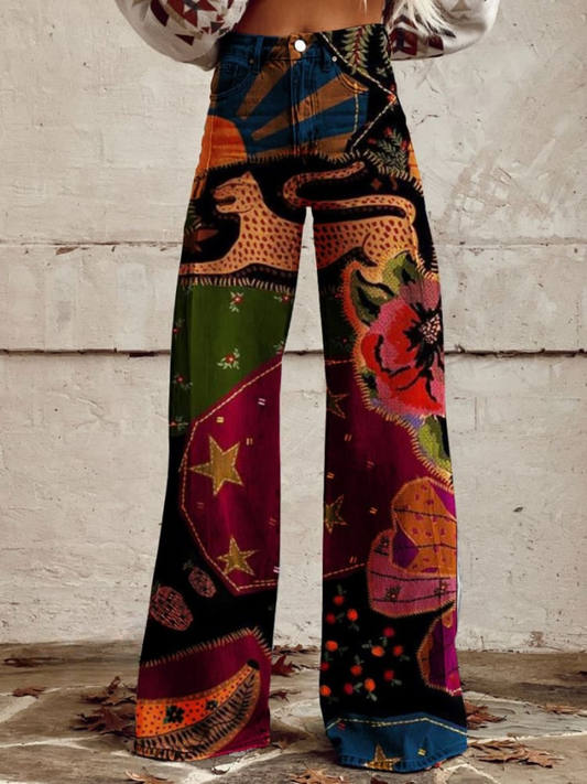 Pantaloni Vintage Stampa Elegante
