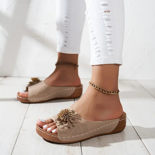 Elegant Floral & Support Sandals