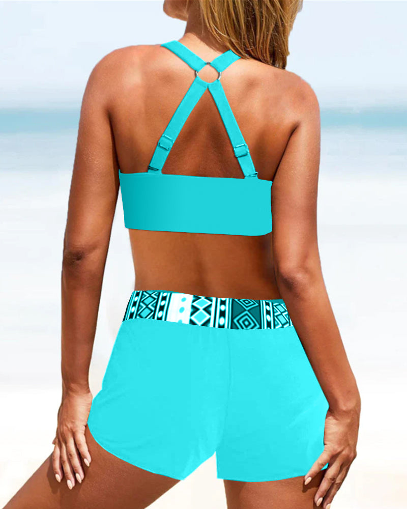 Bikini a Vita Alta Geometrico