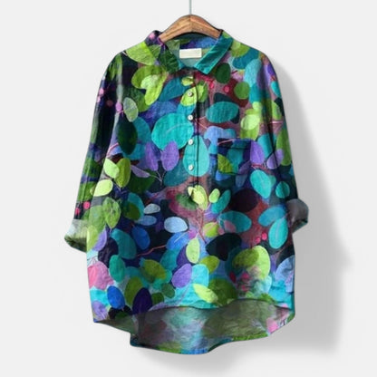 Dog-Print Comfort Blouse