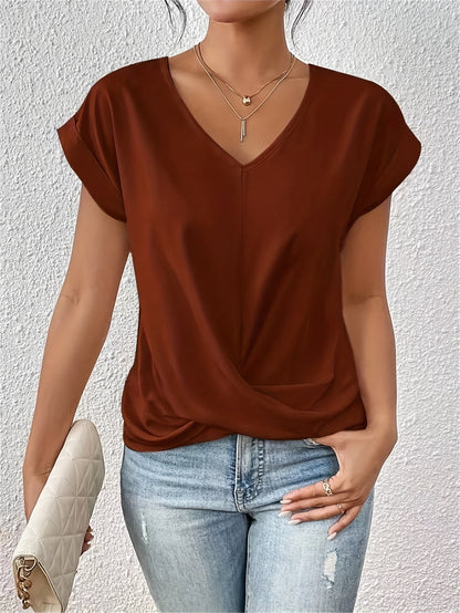 Eleganza-Knot V-Neck Top