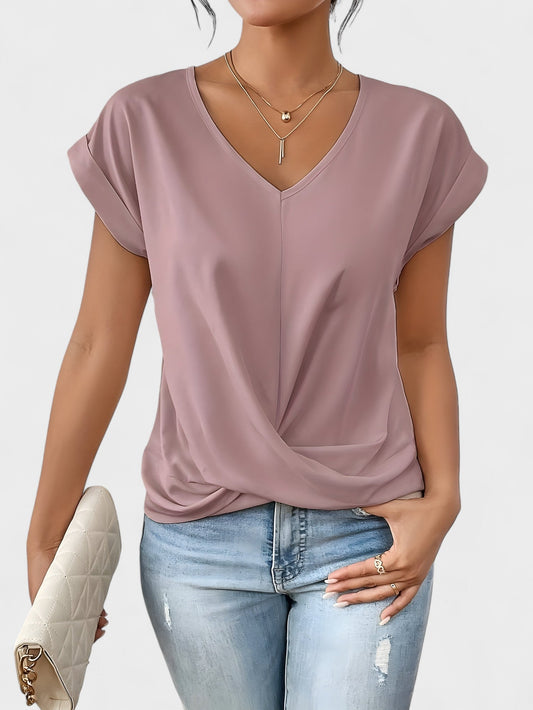 Top chic con scollo a V incrociato