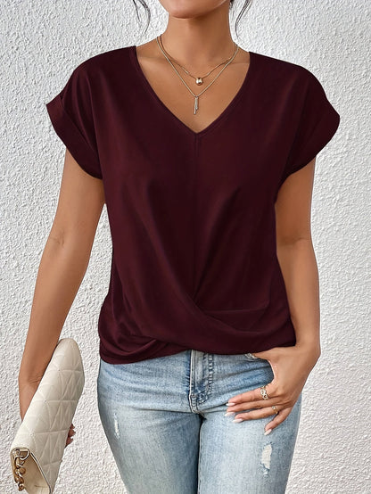 Eleganza-Knot V-Neck Top