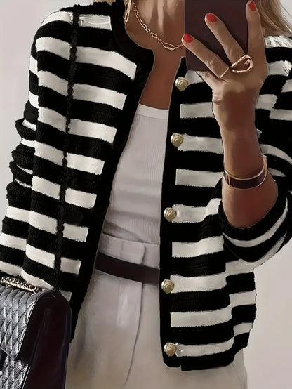 Cardigan A Righe Leggero-Caldo