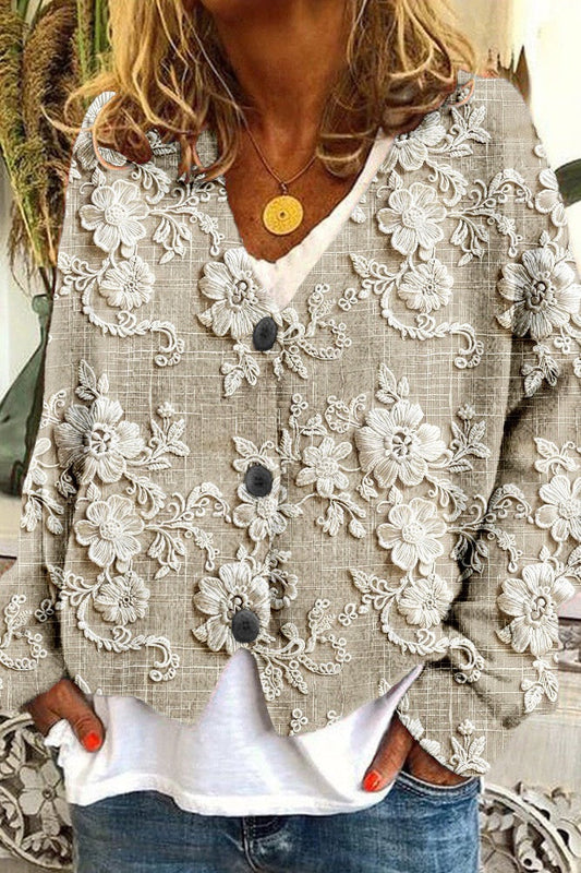 Cardigan Morbido Floreale