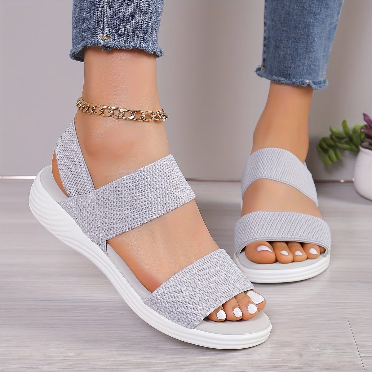 Elegant Arch Support Leather Sandals