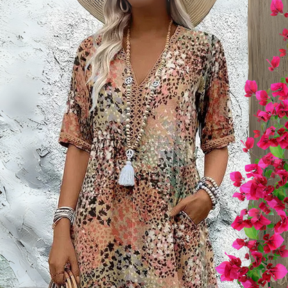 Abito Midi Floreale Elegante