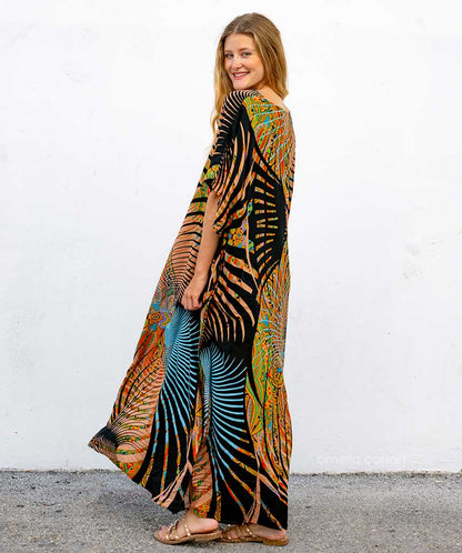 Caftano Elegante con Colori Vibranti