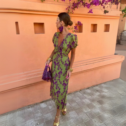 Abito-Midi Fiorito Chic