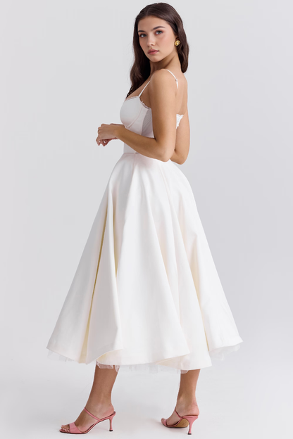 Satin Eleganza Midi Dress