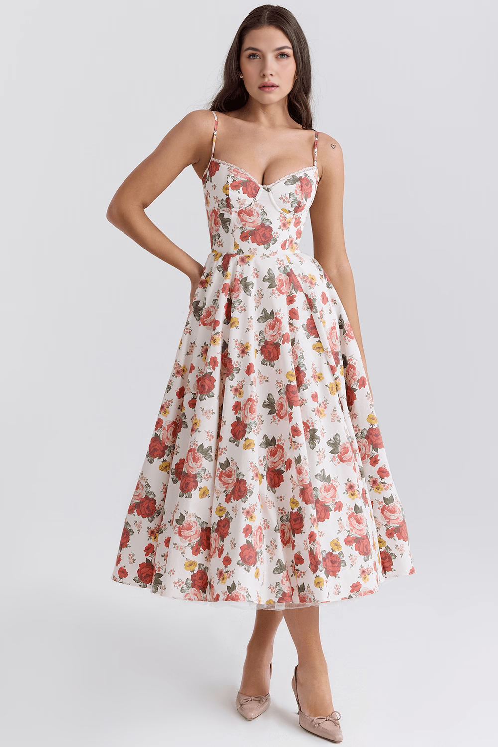 Satin Eleganza Midi Dress