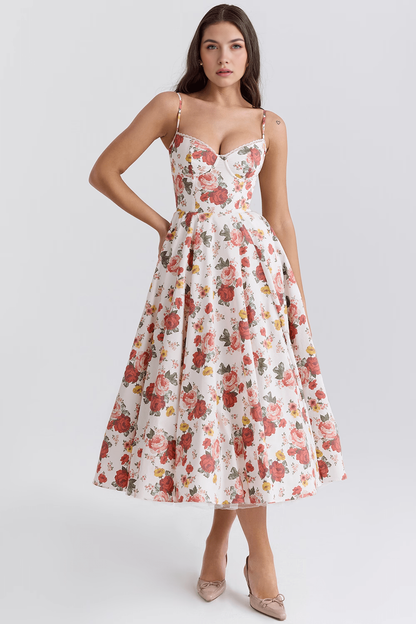 Satin Eleganza Midi Dress
