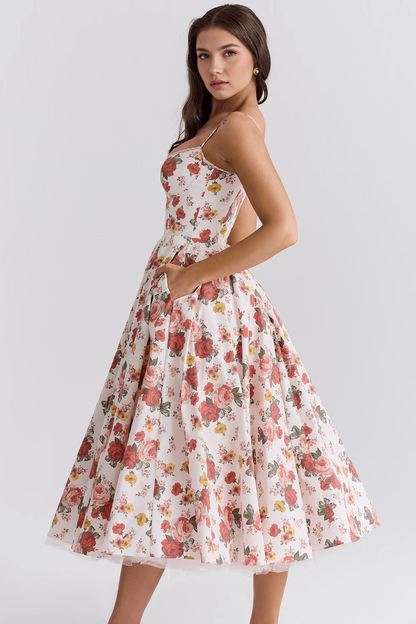 Satin Eleganza Midi Dress