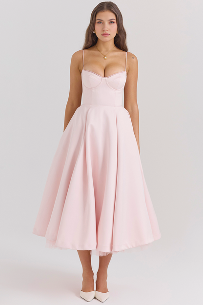 Satin Eleganza Midi Dress