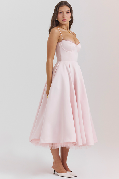 Satin Eleganza Midi Dress