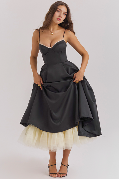 Satin Eleganza Midi Dress