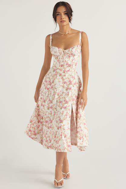 Lace-Up Midi Dress