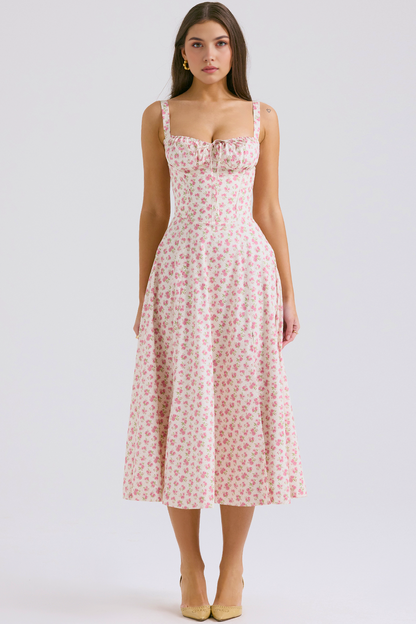 Lace-Up Midi Dress