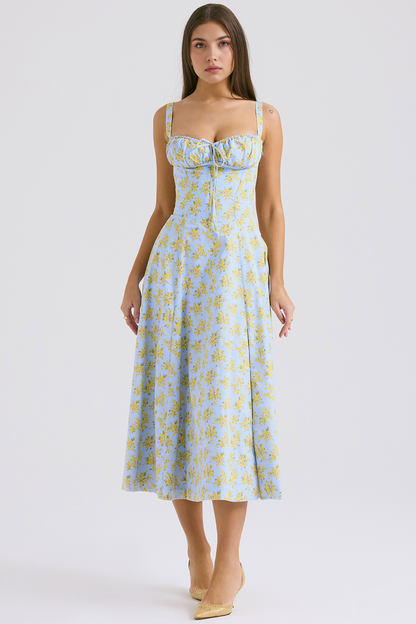 Lace-Up Midi Dress