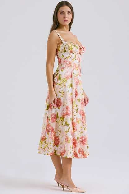 Lace-Up Midi Dress