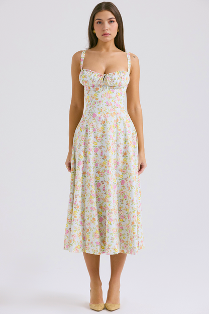 Lace-Up Midi Dress