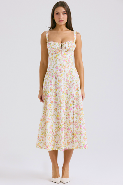 Lace-Up Midi Dress