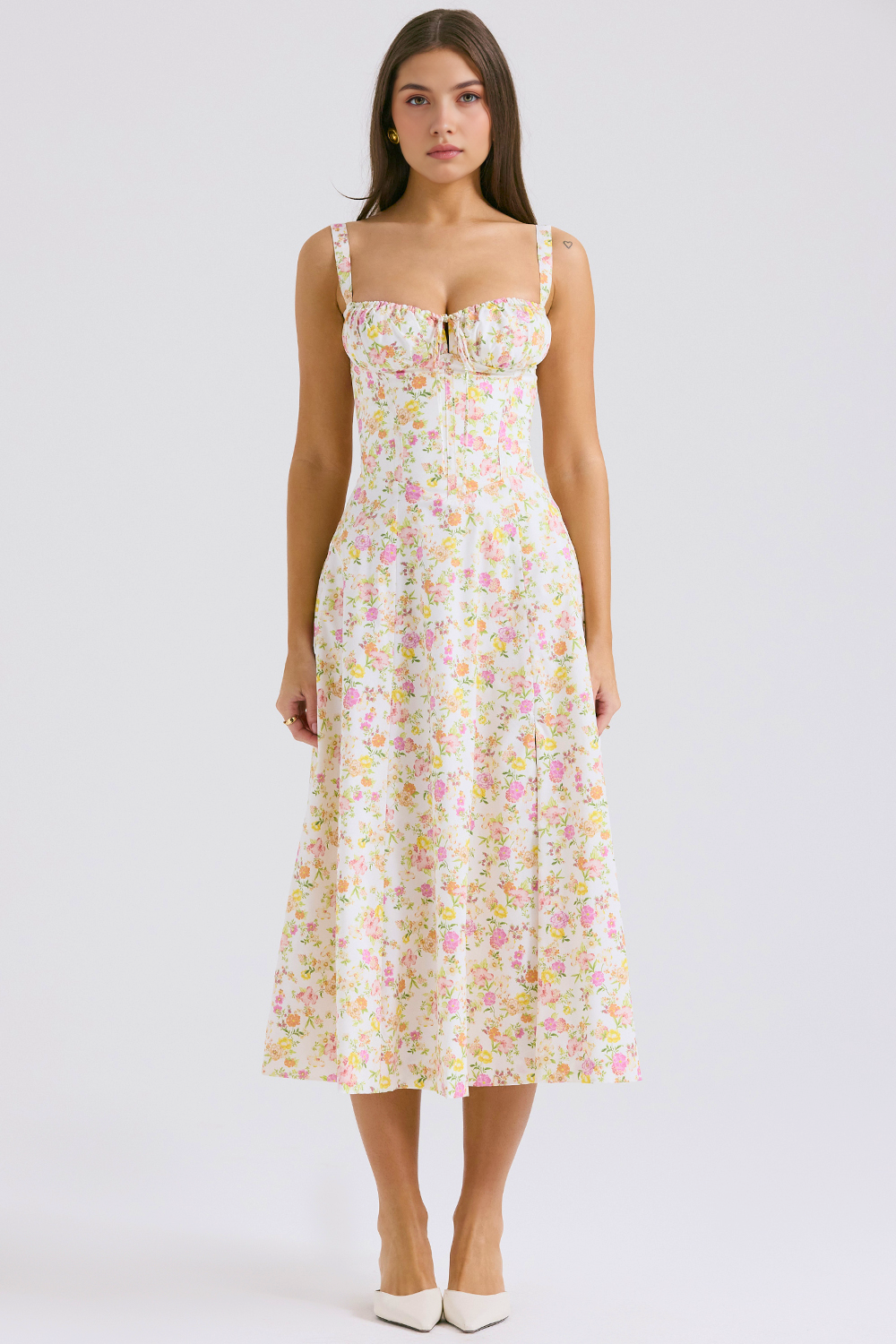 Lace-Up Midi Dress