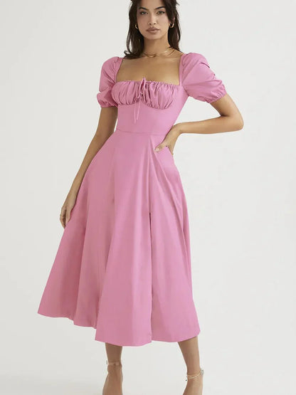 Elegant Corset-Style Midi Dress