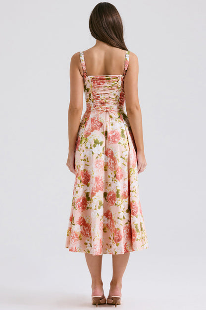Lace-Up Midi Dress