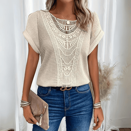 Lace-Accent Ibiza Blouse