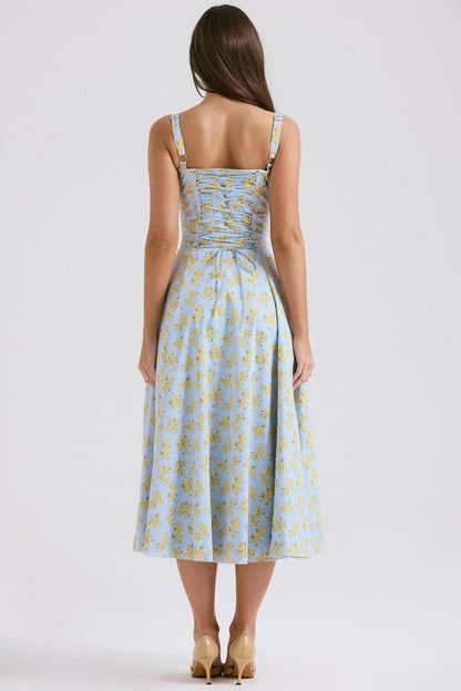 Lace-Up Midi Dress