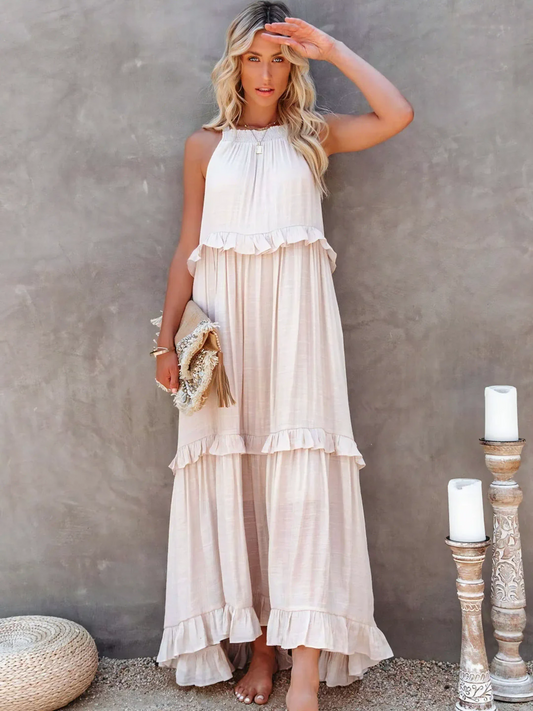 Ruffle-Breeze Maxi Dress