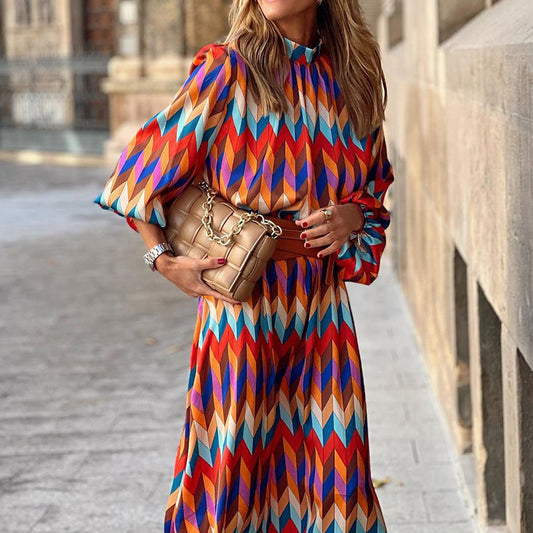 Elegant Geometric All-Day Dress