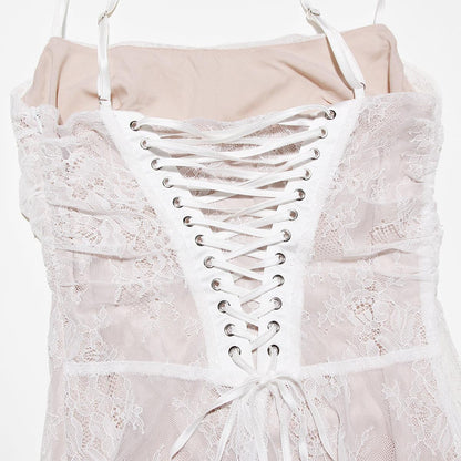 Celeste Eleganza: Abito Maxi in Pizzo
